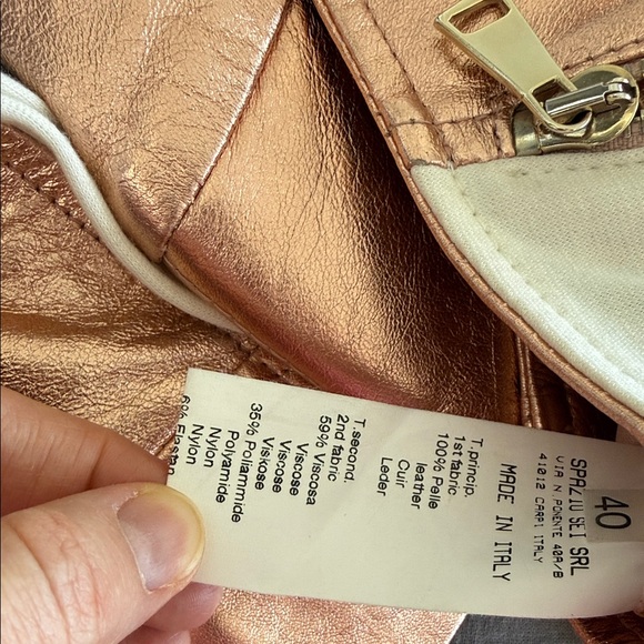 Who we are by Blumarine Metallic Gold Bomber Jacket | EU size 40 - Picture 10 of 11